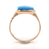 10k Rose Gold Victorian Kingman Genuine Natural Turquoise Ring Size 6.5 (#J6564)