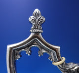 Portuguese .833 Silver Tea Set 4pc Brick Motif Roses Gothic Archway w/Tray #7213