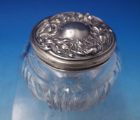 Art Nouveau Sterling Silver and Cut Crystal Dresser Jar Circa 1900 (#7247)