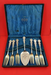 Alhambra by Whiting Sterling Silver Pie Set 7-pc in fitted box brite-cut 8 7/8"