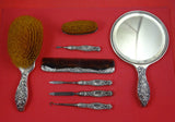 Dresden by Whiting Sterling Silver Vanity Dresser Set 8pc w/Monogram (#8607)