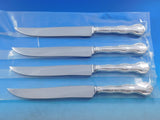Rondo by Gorham Sterling Silver Steak Knife Set 4pc Large Texas Sized Custom 10"