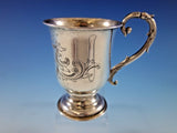Tifft & Whiting Coin Silver Baby Child's Cup Mug Footed B.C. w/ Shield & Scroll