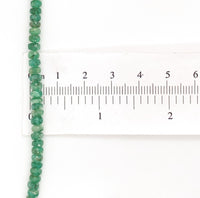 40 Carat TW Genuine Natural Emerald Faceted Bead Necklace w/14k Clasp 16" #J7236