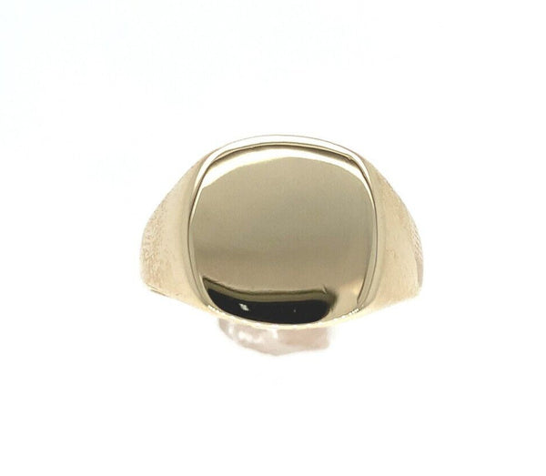 10k Yellow Gold Blank Rounded Square Signet Ring Men's Jewelry Size 6 (#J6415)