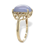 10k Yellow Gold 4.35ct Lavender Genuine Natural Chalcedony Ring Size 7 (#J7116)
