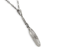 14k White Gold Filigree Genuine Natural Rock Crystal Diamond Pendant (#J7300)