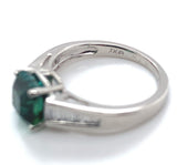 Platinum 2.30 Carat Green Genuine Natural Tourmaline and Diamond Ring (#J6510)