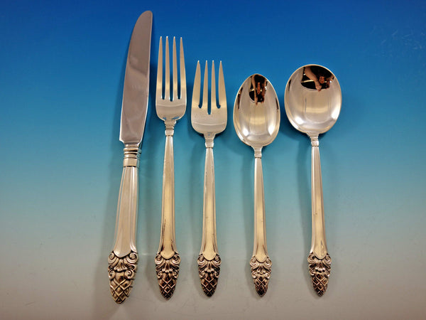Sovereign Old by Gorham Sterling Silver Flatware Set 12 Service 65 pieces Acorn