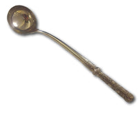 Chinese Sterling Silver Punch Ladle Hand Made Chrysanthemums 17 1/2" Hung Chong