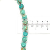 10mm Genuine Natural Turquoise Strand of Beads Necklace w/14k Clasp 18" (#J6756)