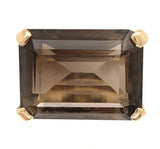 14k Gold Mid Century Modern Genuine Natural Smoky Quartz Ring Size 4.5 (#J6609)