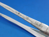 Lap Over Edge Acid Etched by Tiffany Sterling Ice Tong Shell Leaves Flowers 6"