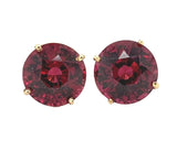 14k Yellow Gold 8.85 Carat TW Rhodolite Genuine Garnet Stud Earrings (#J7381)