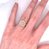 18k Gold 1.04ct Specialty Hexagon Yellow Genuine Sapphire Diamond Ring (#J5190)
