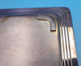 Ricci Silverplate Tray Square Interior with Wood Inlay Handles Art Deco (#9014)