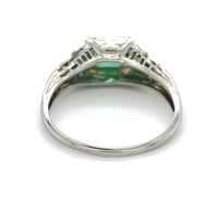 18k Gold Art Deco Filigree .70ct Genuine Natural Emerald Diamond Ring (#J6807)