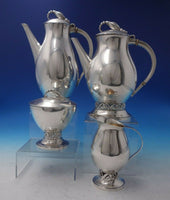 Blossom by Durham Sterling Silver Tea Set 4pc Coffee Tea Sugar Creamer (#5221)