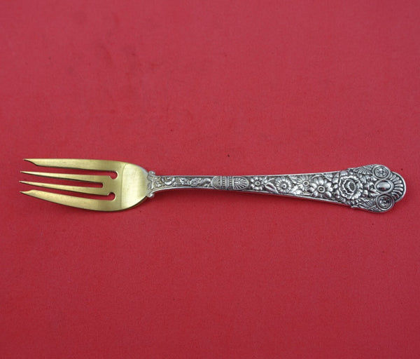 Cluny by Gorham Sterling Silver Pastry Fork Gold Washed 6" Heirloom Silverware