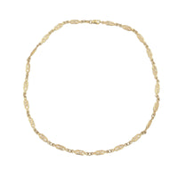 18k Yellow Gold Handmade European Chain Necklace Jewelry (#J7358)