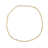 18k Yellow Gold Handmade European Chain Necklace Jewelry (#J7358)
