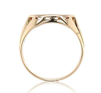 10k Yellow Gold Men's Signet Ring Blank with Marquise Shape Size 12 (#J6794)