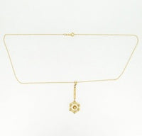14k Yellow Gold Victorian Genuine Natural Diamond Lavaliere Pendant (#J1916)