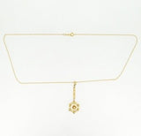 14k Yellow Gold Victorian Genuine Natural Diamond Lavaliere Pendant (#J1916)