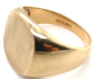 10k Yellow Gold Men's Blank Signet RIng with Brushed Finish Size 7.5 (#J6639)