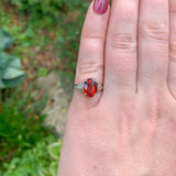 18k White Gold 3.53 Carat Spessartine Genuine Natural Garnet Ring 5.75 (#J7413)