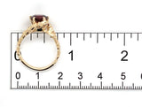 14k Yellow Gold 2.20 Carat Round Red Garnet Bamboo Setting Size 7. 25 (#J7407)