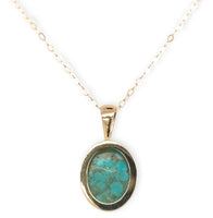 14k Yellow Gold Kingman Genuine Natural Turquoise Pendant 2.07 Carats (#J7257)