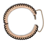 Genuine Natural Bohemian Garnet Bangle Bracelet with Nine Rows Extra Wide #J7251