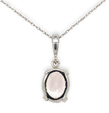 14k Gold Necklace with 1.87ct Genuine Natural Morganite Pendant (#J3760)