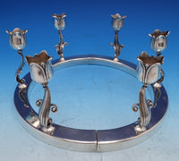 Georg Jensen USA Sterling Silver Candlestick Pair 3-Light #190-2 Figural (#8063)