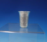 Russian .875 Silver Shot Glass Bright-Cut with Flowers 2" x 1 5/8" (#5178)