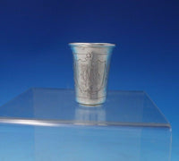 Russian .875 Silver Shot Glass Bright-Cut with Flowers 2" x 1 5/8" (#5178)