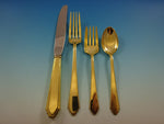 William and Mary Gold by Lunt Sterling Silver Flatware Service Set 12 Vermeil