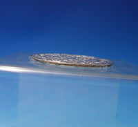 Glass Trivet Plate for Drinking Glass with Sterling Silver Overlay 3" (#5428)