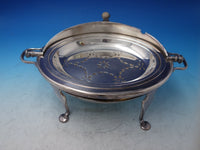 English Silver on Copper Warming Dome with Stand c. 1800 8" x 1 1/2" (#5978)