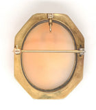 10k Shell Cameo Pin Pendant The Three Graces in Hand Engraved Frame (#J6889)