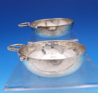 Tane Mexican Sterling Silver Dip Dish / Salsa Pair Snake Handle Hammered (#7990)