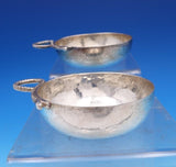 Tane Mexican Sterling Silver Dip Dish / Salsa Pair Snake Handle Hammered (#7990)