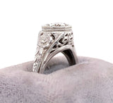 14k White Gold Filigree 3/4 Carat Genuine Natural Diamond Ring (#J5421)