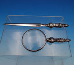 Tapazio Portugese .925 Silver Desk Set 2pc Mag Glass Letter Opener (#8489)