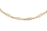 18k Yellow Gold Handmade European Chain Necklace Jewelry (#J7358)