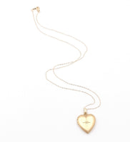 14k Gold Heart Shaped Locket with Genuine Natural Diamond and 14k Chain (#J6521)