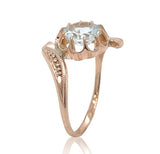 10k Rose Gold Victorian Genuine Natural Aquamarine Ring Size 5 Jewelry (#J6775)