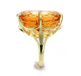 18k Yellow Gold Ring with a Huge 37 Carat Citrine Size 8.75 Easily Sized #J6336