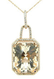 14k Rose Gold 7.60 Carat Genuine Natural Morganite Pendant Custom (#J4570)
